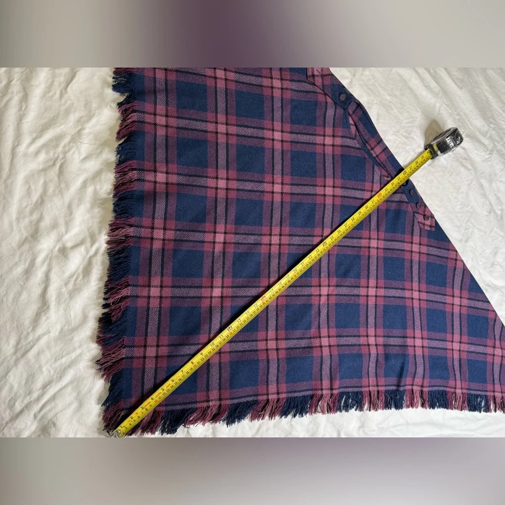 Vintage Mignorr International Wool Blend Plaid Poncho Cape Wrap Hong Kong Made - Picture 10 of 10